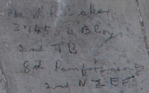 Pte M.R. Baker 374556 B.Coy, 2nd T.B, 8th Reinforcements 2nd NZEF