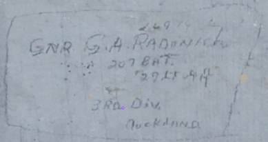 GNR G.A. RAD?NICK 16974? 207(9?) BAT, 3RD Div  29.??.??