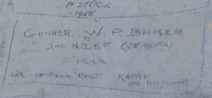 GUNNER W.P. BAKER 2nd NZEF (8th REFTS) 2nd NZEF 1942