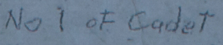 No.1 of cadet