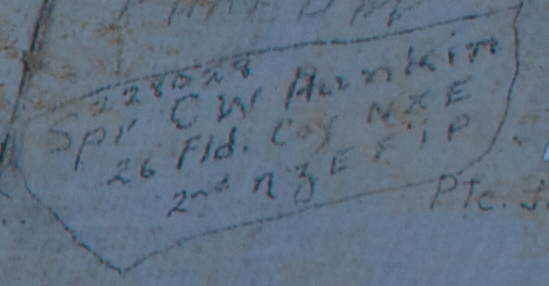 Spr C.W. Hunkin 228028 26. Fld Coy NZE 2nd NZEF