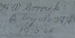 H.W. Garrick 374?? B Coy  10-6-.42