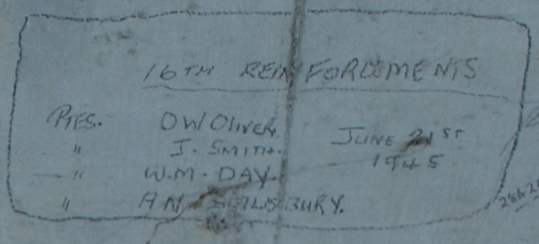 Pte W.M. DAY 16th Reinforcements  June 21st 1945