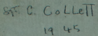 Sgt. C CoLLeTT   1945