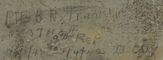 PTE B.N FRANKLIN 374?4 9th REF D Coy  ?/?/41-1/4/42