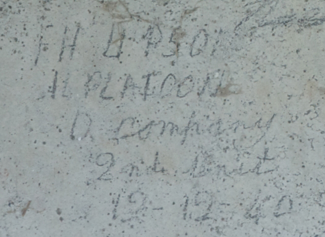 F.H. H. 1 PLATOON D COMPANY 2nd batt  12-12-.40