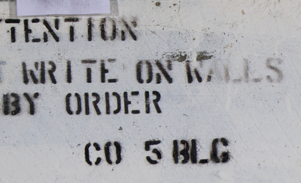 ATTENTION DO NOT WRITE ON WALLS BY ORDER C05 BLG
