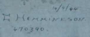 C. HEMMINGSON 470390  10/9/.44