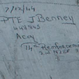 Pte J. Benney 448845 A Coy 14th Reinforcement 2nd NZEF 2nd NZEF 7/12/.44