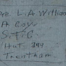 Pte L.A. Williams A Coy, STC Hutt 399