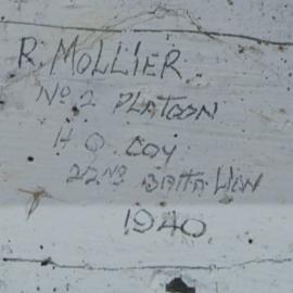 R. Mollier No.2 PLATOON, H.Q COY 22nd BATTALION  1940