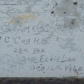 M. GEMMELLS C Coy HB 25th BN 3rd Echelon  Aug 14th 1940