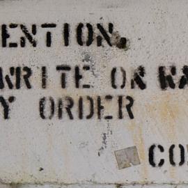 ATTENTION DO NOT WRITE ON WALLS BY ORDER C05 BLG