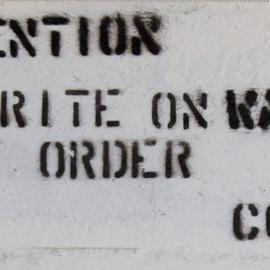 ATTENTION DO NOT WRITE ON WALLS BY ORDER C05 BLG